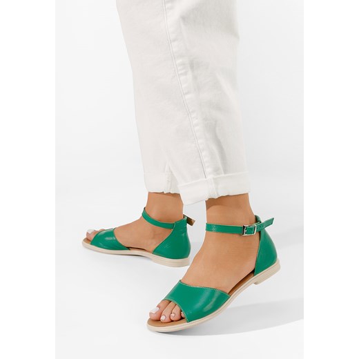 Zielone sandały skórzane Montela ze sklepu Zapatos w kategorii Sandały damskie - zdjęcie 165298151