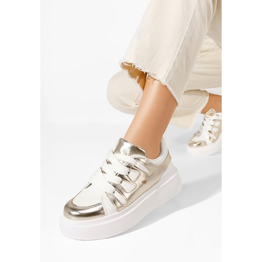 Złote sneakersy na platformie Cassatia ze sklepu Zapatos w kategorii Buty sportowe damskie - zdjęcie 165298262