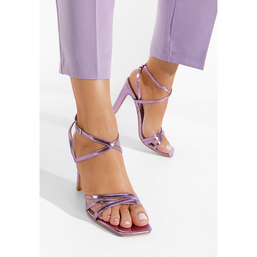Fioletowe sandały na słupku Ayleen ze sklepu Zapatos w kategorii Sandały damskie - zdjęcie 165298431