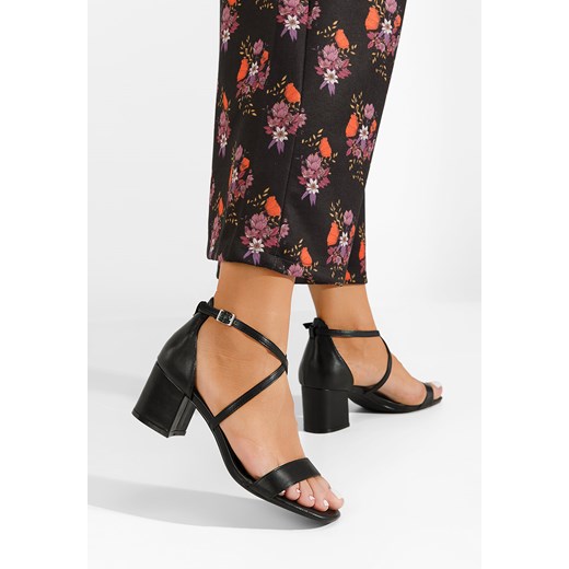 Czarne sandały damskie Elimona ze sklepu Zapatos w kategorii Sandały damskie - zdjęcie 165298464