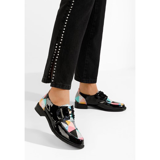 Wielokolorowy oxfordy damskie skórzane Vogue V5 ze sklepu Zapatos w kategorii Półbuty damskie - zdjęcie 165298803