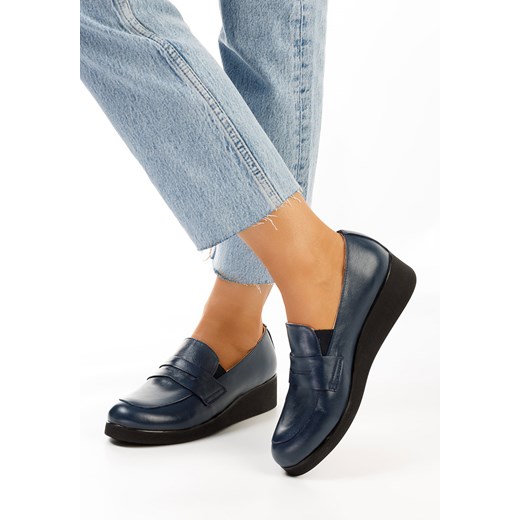Niebieskie mokasyny na grubej podeszwie Gessi ze sklepu Zapatos w kategorii Mokasyny damskie - zdjęcie 165298813