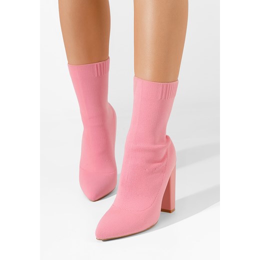 Różowe botki na słupku Seliah Zapatos 36, 37, 38, 39, 40, 41 promocyjna cena Zapatos