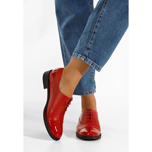 Czerwone oxfordy damskie Genave V2 ze sklepu Zapatos w kategorii Półbuty damskie - zdjęcie 165299630