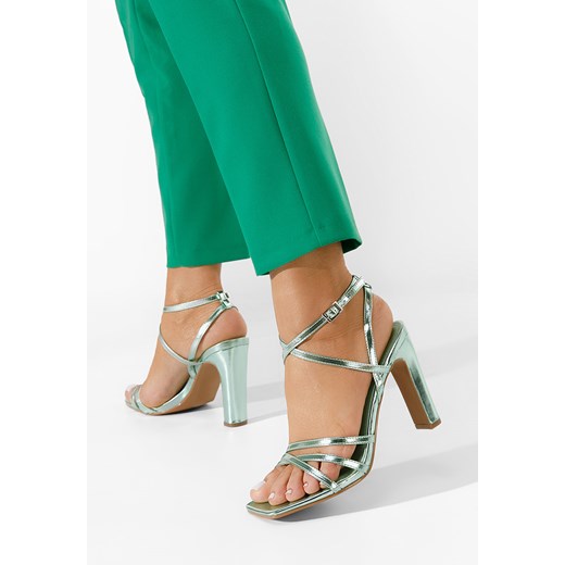Zielone sandaly na obcasie Ayleen ze sklepu Zapatos w kategorii Sandały damskie - zdjęcie 165299654