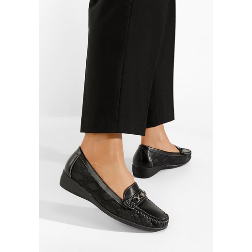 Czarne mokasyny damskie Lerisea ze sklepu Zapatos w kategorii Mokasyny damskie - zdjęcie 165299841