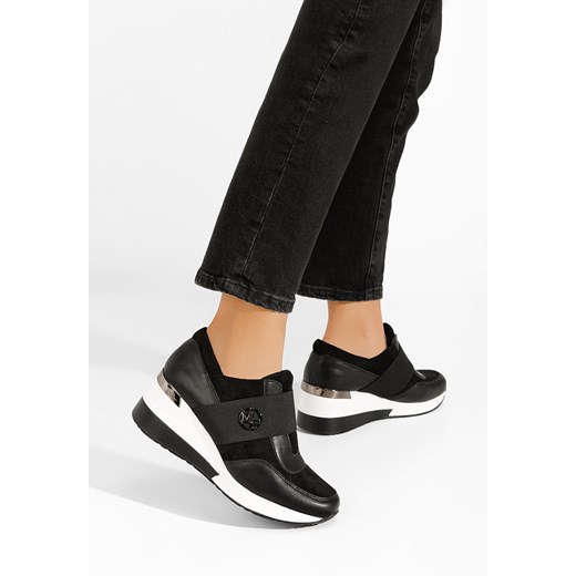 Czarne sneakersy na koturnie Almona ze sklepu Zapatos w kategorii Buty sportowe damskie - zdjęcie 165299862