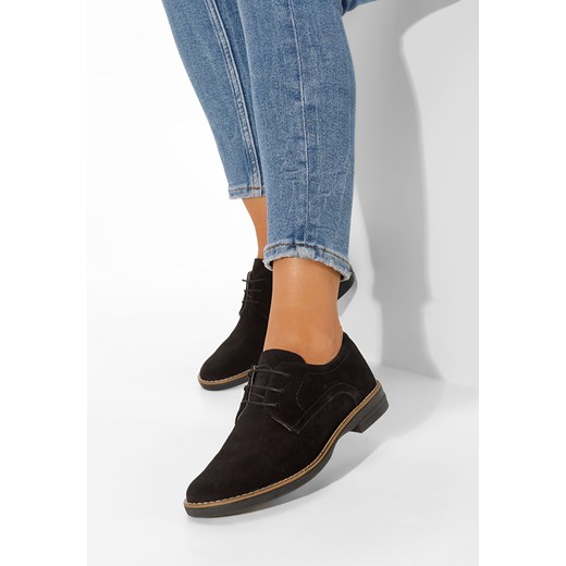 Czarne oxfordy damskie skórzane Otivera V2 ze sklepu Zapatos w kategorii Półbuty damskie - zdjęcie 165300110