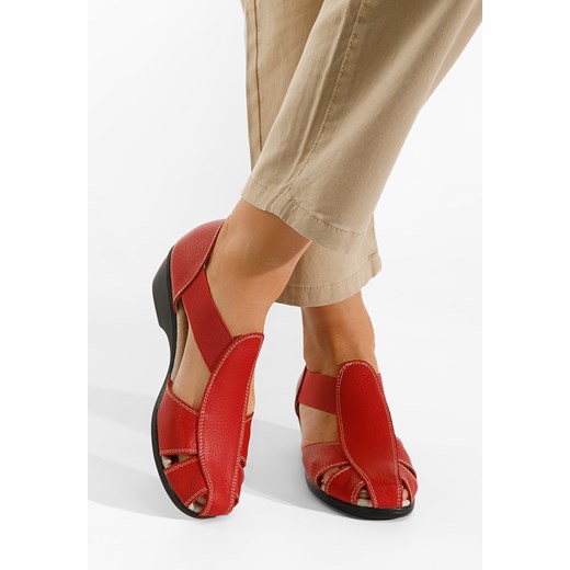 Czerwone sandały damskie skórzane Melona V3 ze sklepu Zapatos w kategorii Sandały damskie - zdjęcie 165301012