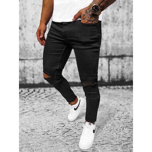 Spodnie jeansowe męskie czarne OZONEE E/5391/02 ze sklepu ozonee.pl w kategorii Jeansy męskie - zdjęcie 165301700
