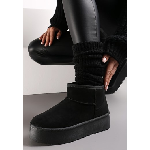 Renee śniegowce damskie czarne na zimę casual 