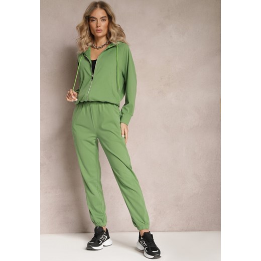 Zielony Komplet Dresowy 2-częściowy z Bluzą i Spodniami Serenitea ze sklepu Renee odzież w kategorii Dresy damskie - zdjęcie 165304011