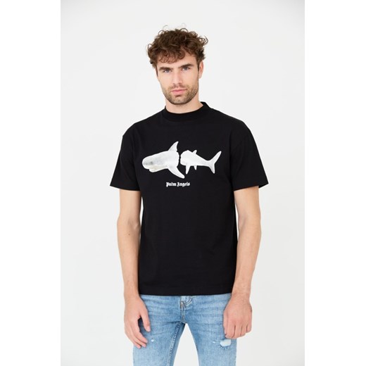 PALM ANGELS Czarny t-shirt White Shark, Wybierz rozmiar S ze sklepu outfit.pl w kategorii T-shirty męskie - zdjęcie 165311134