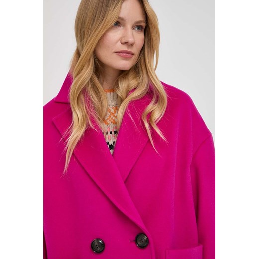 MAX&Co. płaszcz wełniany kolor różowy przejściowy oversize 38 ANSWEAR.com