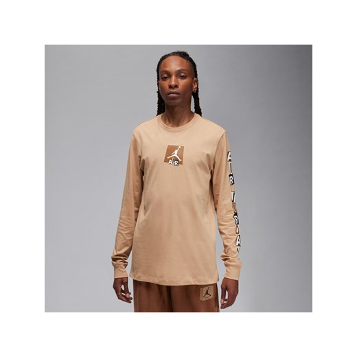 Męski T-shirt z długim rękawem Jordan Brand - Brązowy ze sklepu Nike poland w kategorii T-shirty męskie - zdjęcie 165316750