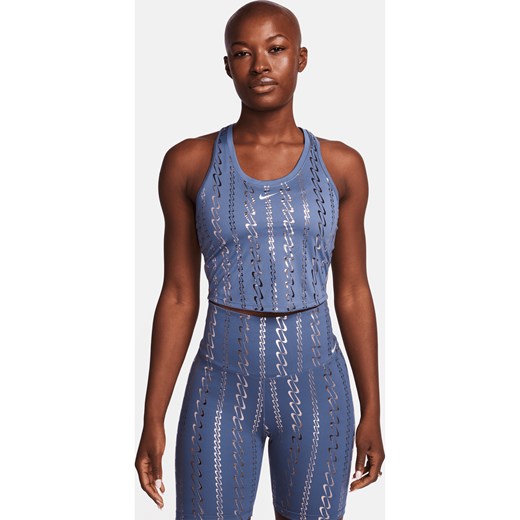 Damska krótka koszulka bez rękawów z nadrukiem Nike Dri-FIT One - Niebieski ze sklepu Nike poland w kategorii Bluzki damskie - zdjęcie 165316780