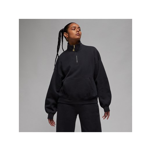 Damska bluza z zamkiem 1/4 Jordan Flight Fleece - Czerń ze sklepu Nike poland w kategorii Bluzy damskie - zdjęcie 165316842