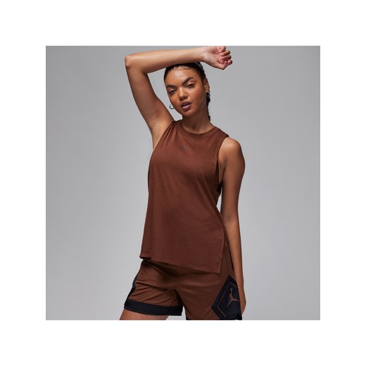 Damska koszulka bez rękawów z motywem rombu Jordan Sport - Brązowy ze sklepu Nike poland w kategorii Bluzki damskie - zdjęcie 165316961
