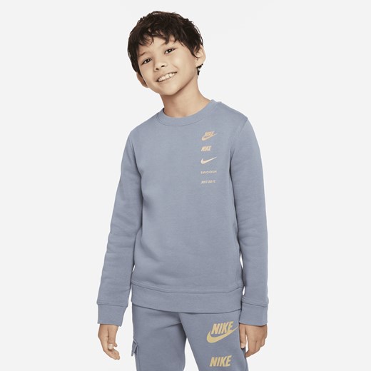 Dzianinowa bluza dresowa z półokrągłym dekoltem dla dużych dzieci (chłopców) Nike XL Nike poland