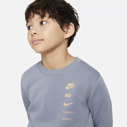 Dzianinowa bluza dresowa z półokrągłym dekoltem dla dużych dzieci (chłopców) Nike S Nike poland
