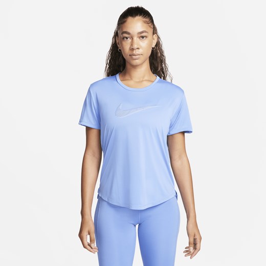 Damska koszulka z krótkim rękawem do biegania Nike Dri-FIT Swoosh - Niebieski Nike XS Nike poland