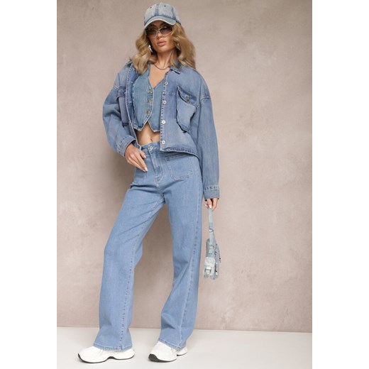 Jasnoniebieskie Jeansy Regular z Kieszeniami Galadria ze sklepu Renee odzież w kategorii Jeansy damskie - zdjęcie 165334503
