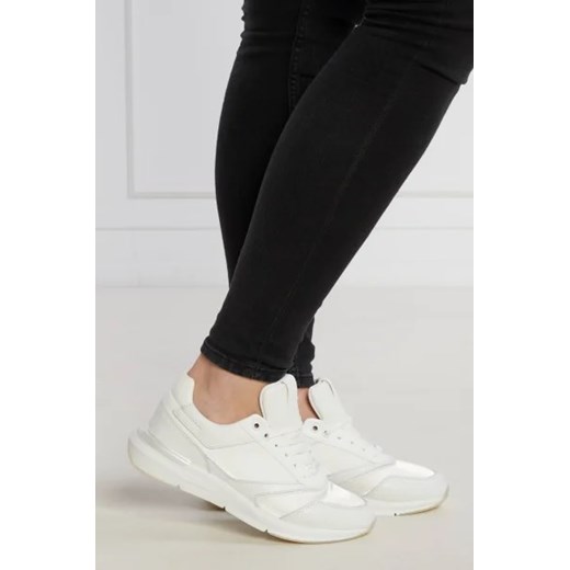 Buty sportowe damskie Calvin Klein sneakersy sznurowane na wiosnę ze skóry 