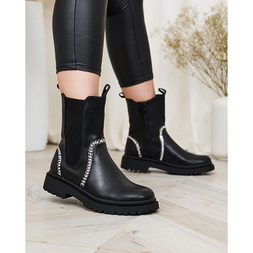 Czarne botki Royalfashion.pl 