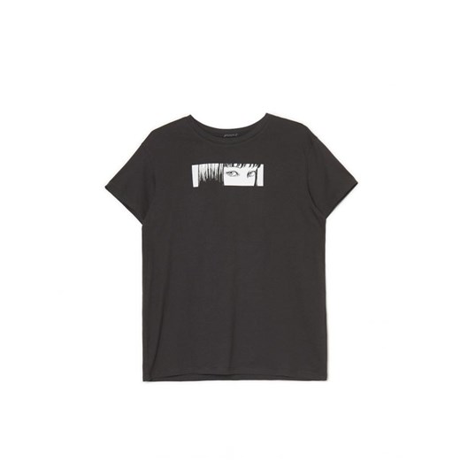 Cropp - Koszulka z nadrukiem Junji Ito Collection - czarny ze sklepu Cropp w kategorii Bluzki damskie - zdjęcie 165341162