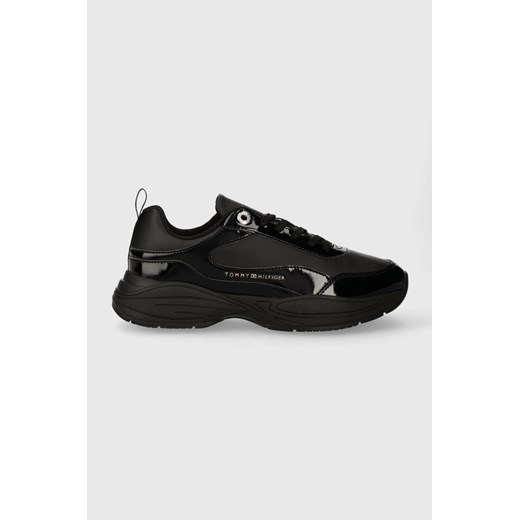 Tommy Hilfiger sneakersy WOMENS CHUNKY RUNNER PATENT kolor czarny FW0FW07867 ze sklepu ANSWEAR.com w kategorii Buty sportowe damskie - zdjęcie 165343343