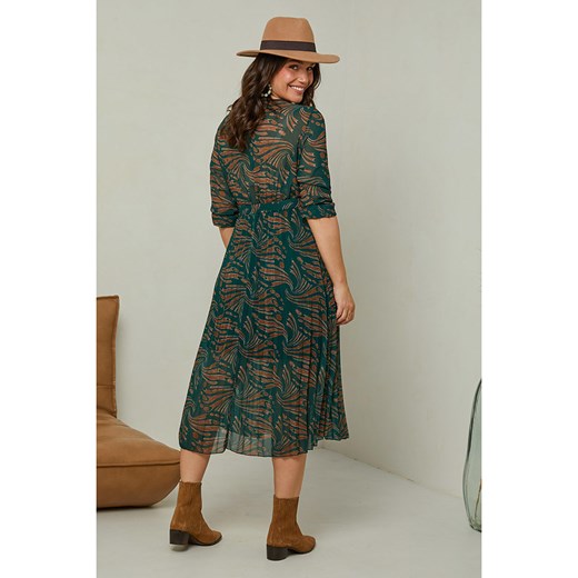 Curvy Lady Sukienka w kolorze zielono-brązowym Curvy Lady 48/50 Limango Polska promocja
