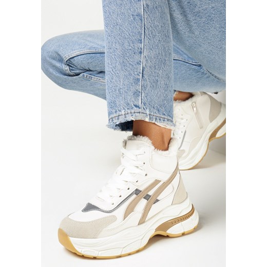 Beżowe Sneakersy za Kostkę na Platformie Eloriane 40 born2be.pl okazja