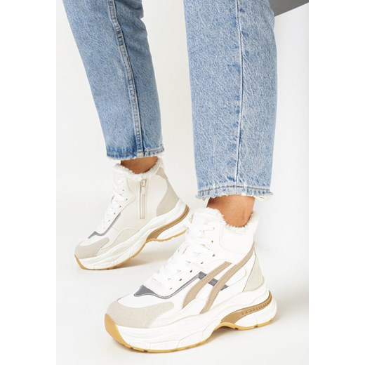 Beżowe Sneakersy za Kostkę na Platformie Eloriane 39 promocyjna cena born2be.pl