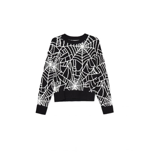 Cropp - Czarny sweter w pajęczyny - czarny ze sklepu Cropp w kategorii Swetry damskie - zdjęcie 165362024