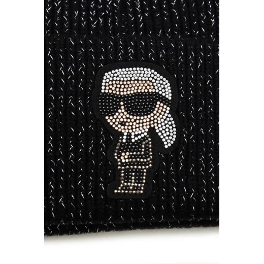 Karl Lagerfeld Wełniana czapka k/ikonik 2.0 lur Karl Lagerfeld Uniwersalny Gomez Fashion Store