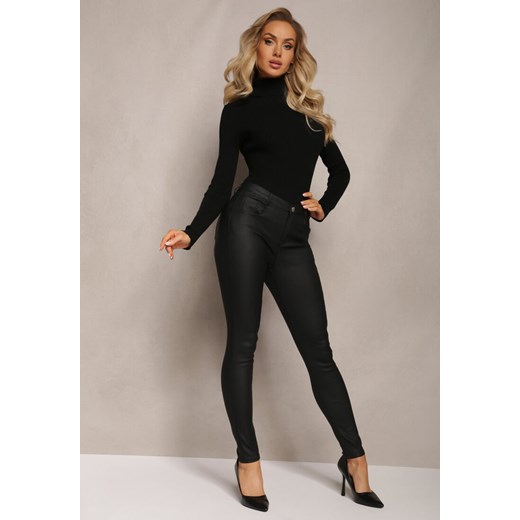 Czarne Spodnie Skinny z Ekoskóry Lirael ze sklepu Renee odzież w kategorii Spodnie damskie - zdjęcie 165378443
