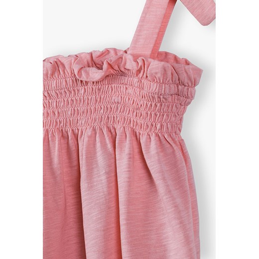 Bawełniany T-shirt bez rękawów dla dziewczynki - różowy 5.10.15. 92 okazja 5.10.15