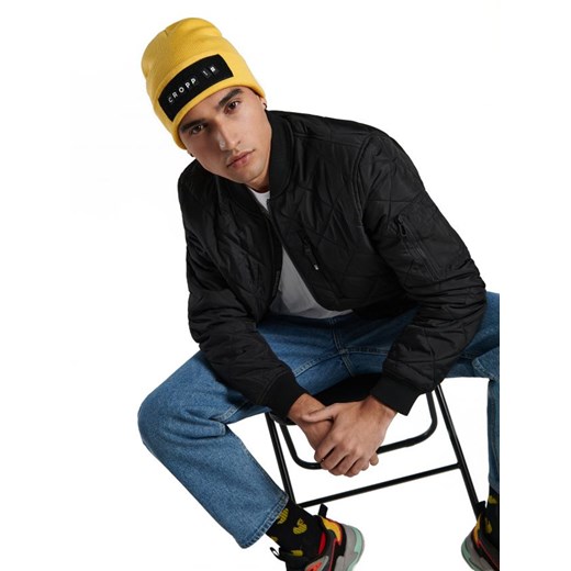 Cropp - Czarna kurtka bomber - czarny Cropp M Cropp