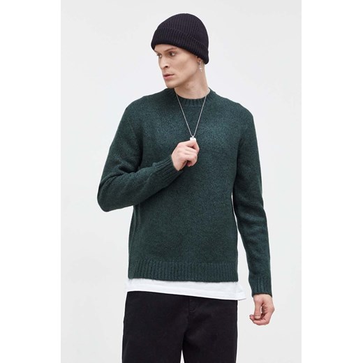 Abercrombie &amp; Fitch sweter męski kolor zielony ze sklepu ANSWEAR.com w kategorii Swetry męskie - zdjęcie 165385023
