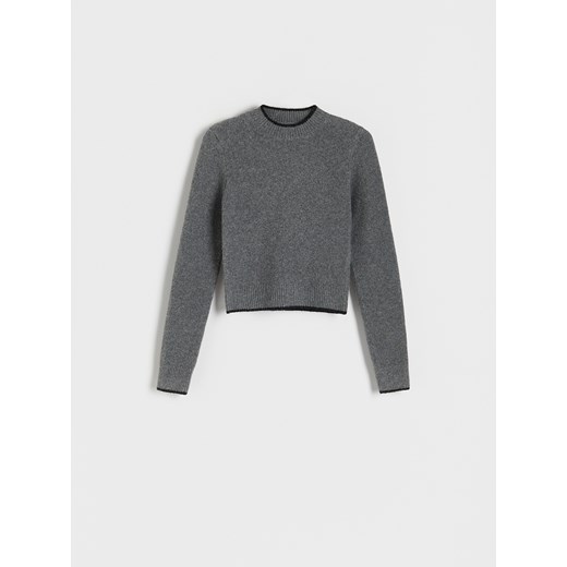 Reserved - Sweter z kontrastową wstawką - ciemnoszary ze sklepu Reserved w kategorii Swetry damskie - zdjęcie 165387724