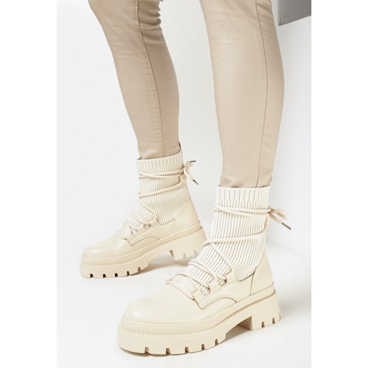Workery damskie Born2be casual sznurowane na platformie
