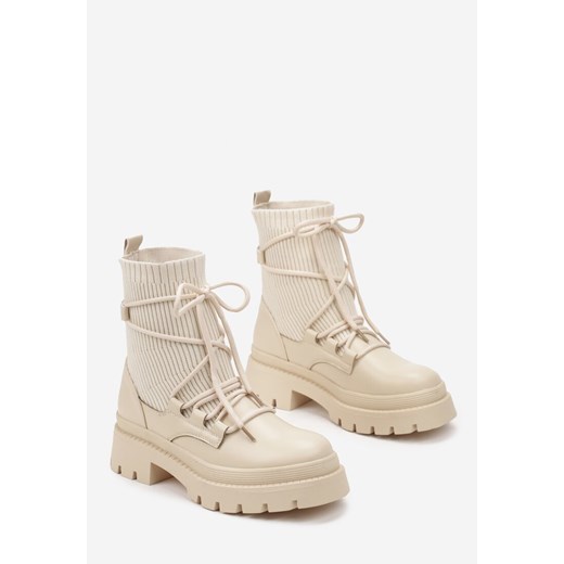 Workery damskie Born2be sznurowane casual na platformie