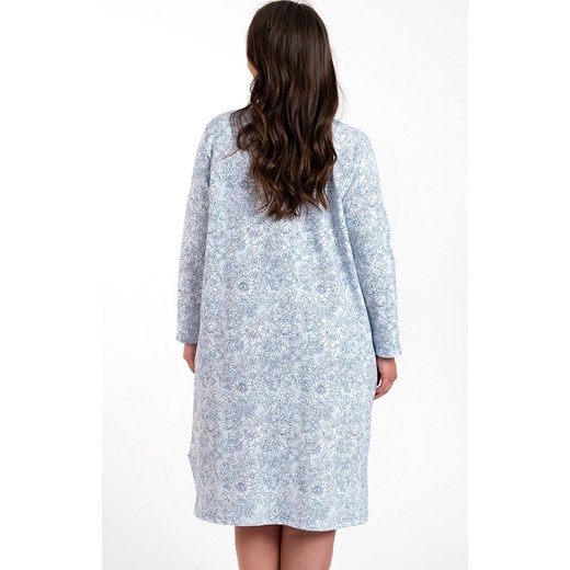 Koszula nocna damska zapinana na zamek Gracjela, Kolor niebieski-wzór, Rozmiar 2XL, Italian Fashion ze sklepu Intymna w kategorii Koszule nocne - zdjęcie 165392822