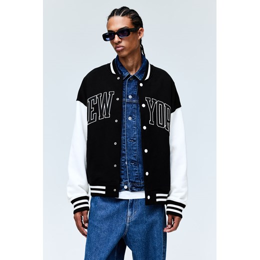 H & M - Kurtka bejsbolowa Oversized Fit - Czarny H & M M H&M