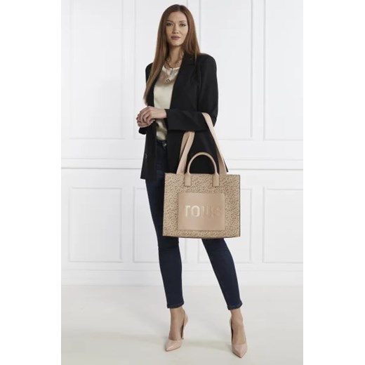 Brązowa shopper bag Tous matowa elegancka ze skóry ekologicznej 