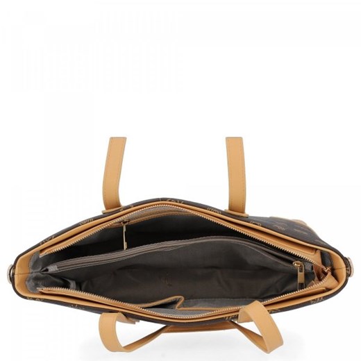 Stylowa Torebka Damska Shopper Bag firmy Herisson Czekoladowa/Ciemny Beż Herisson One Size torbs.pl okazja