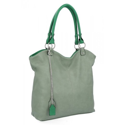 Torebka Damska Shopper Bag XL firmy Hernan Jasno Zielona Hernan One Size okazyjna cena torbs.pl