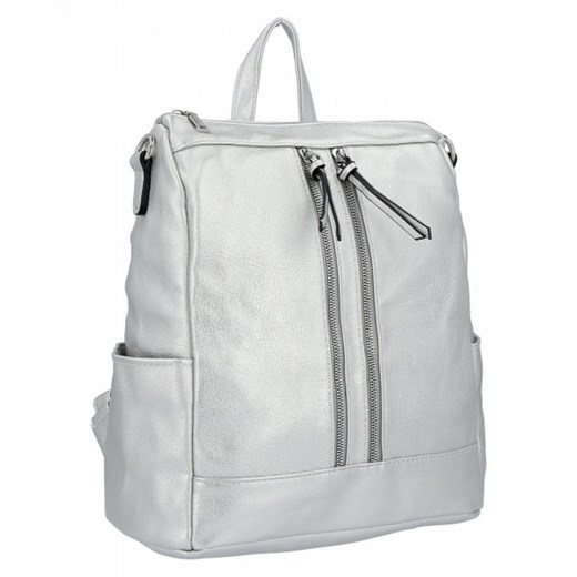 Uniwersalny Plecak Damski XL firmy Hernan Srebrny ze sklepu torbs.pl w kategorii Plecaki - zdjęcie 165408070