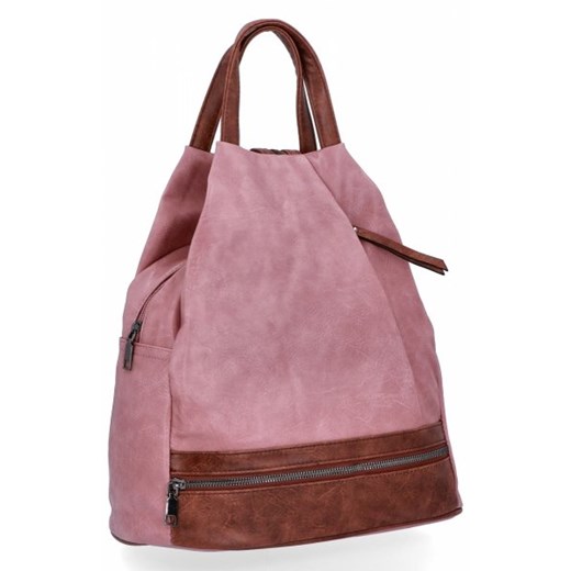 Uniwersalny Plecak Damski firmy Herisson Pudrowy Róż (kolory) ze sklepu torbs.pl w kategorii Plecaki - zdjęcie 165408083