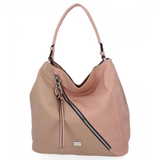 Uniwersalna torebka damska David Jones Różowa ze sklepu torbs.pl w kategorii Torby Shopper bag - zdjęcie 165408813